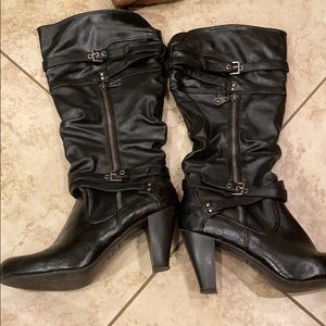 G by guess black heel boots